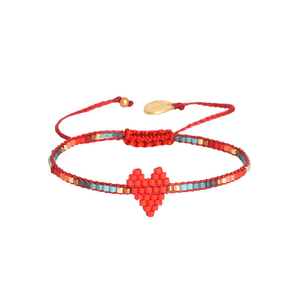 Heartsy Row Red Bracelet