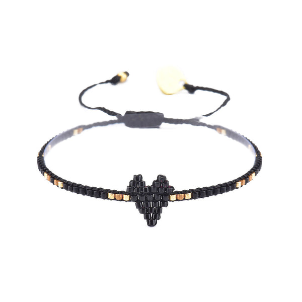 Heartsy Row Black Bracelet