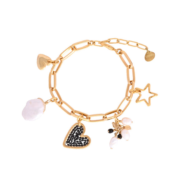 Charmy Gold/White/Black Bracelet