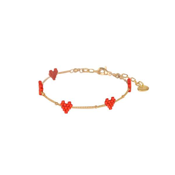 Heartsy Chain Red Bracelet