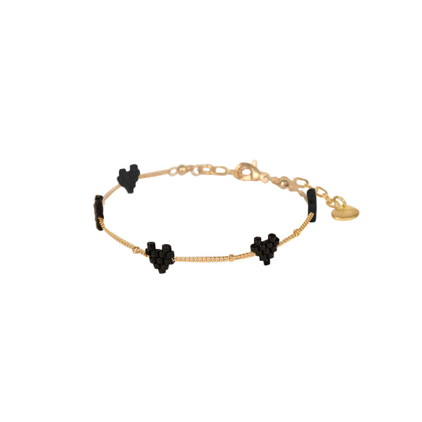 Pulsera negra Heartsy Chain