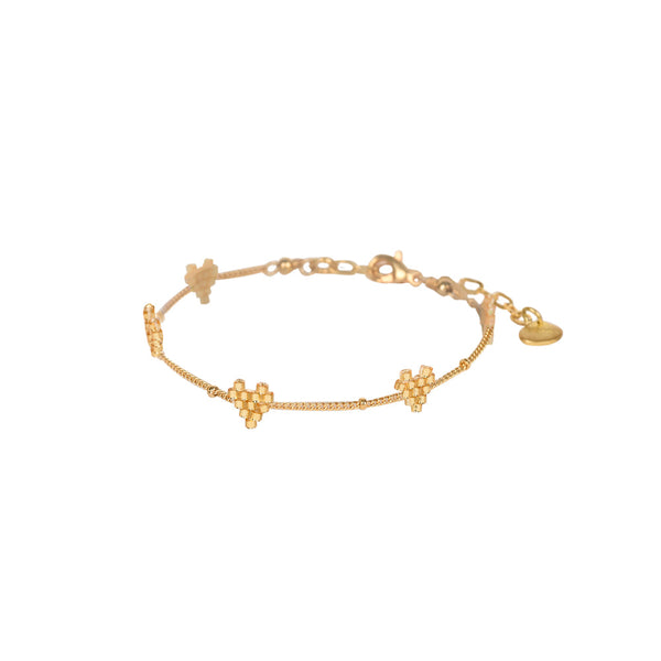Pulsera de oro con cadena Heartsy