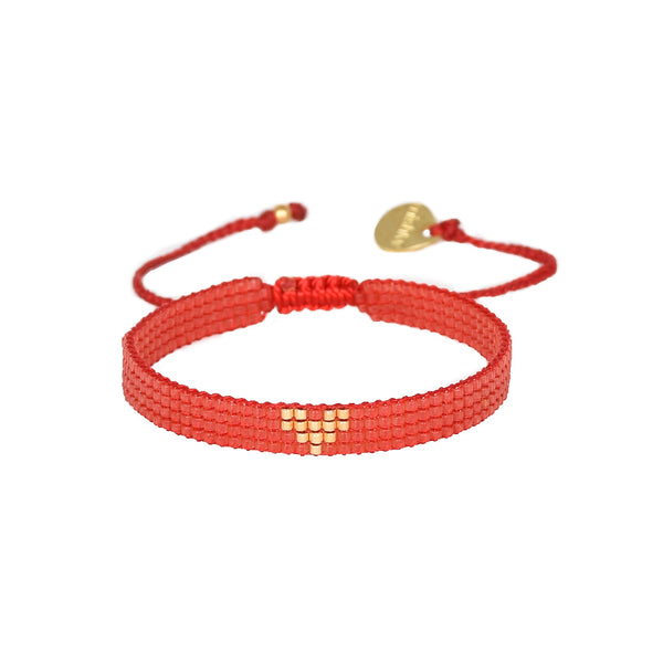 GOLDEN HEARTSY RED BRACELET