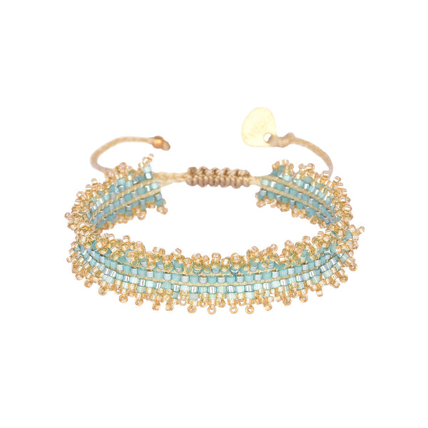 Adjustable beaded bracelet-fringe style