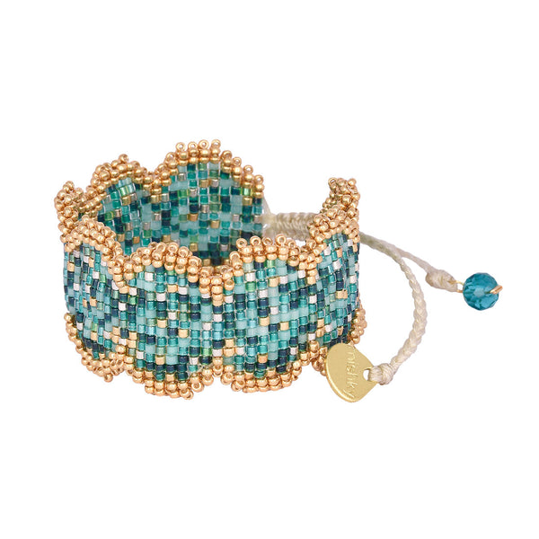 Pulsera de cuentas ajustable con forma ondulada - mediana