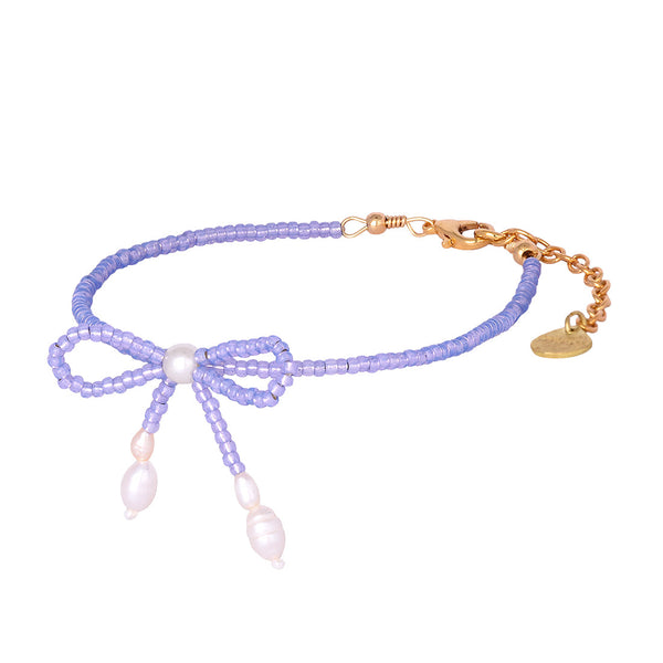 Pulsera ajustable de cuentas lilas Fita