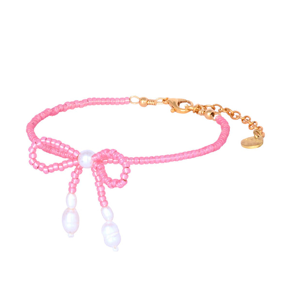Pulsera ajustable de cuentas rosas Fita