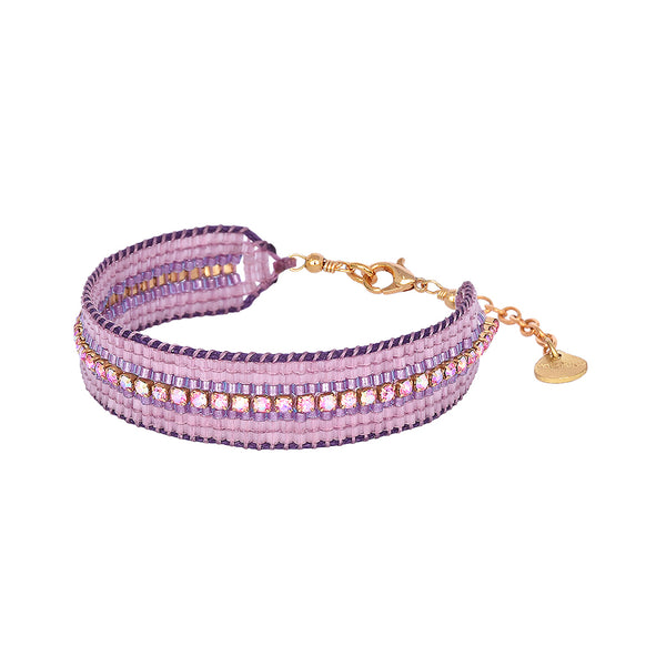 Adjustable bracelet with Rhinestones and beads