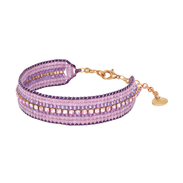 Adjustable bracelet with Rhinestones and beads