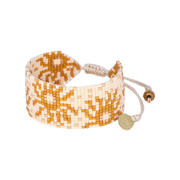 Adjustable bracelet with beaded sun shape