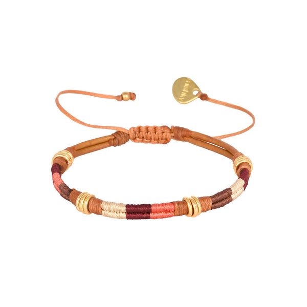 Afrique Burgundy leather Bracelet