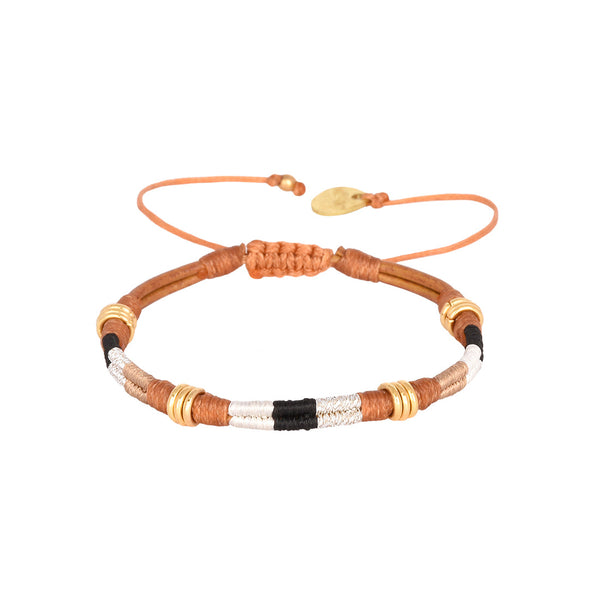 Afrique Black/Brown leather Bracelet