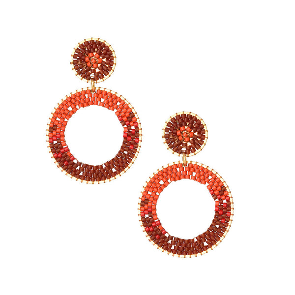 Pendientes pequeños elipse rojos