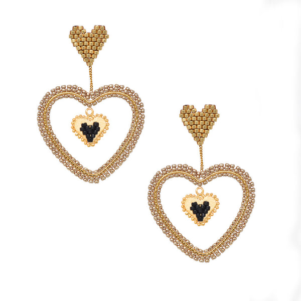 SACRED HEART GOLD EARRINGS