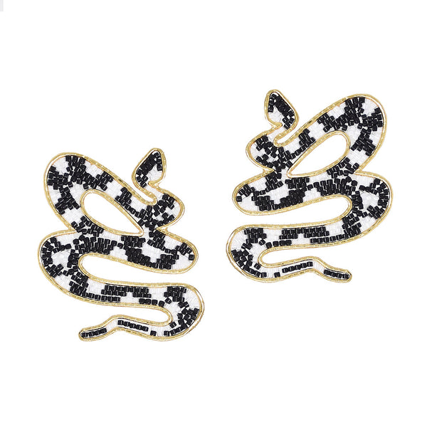 Serpent Black Earrings