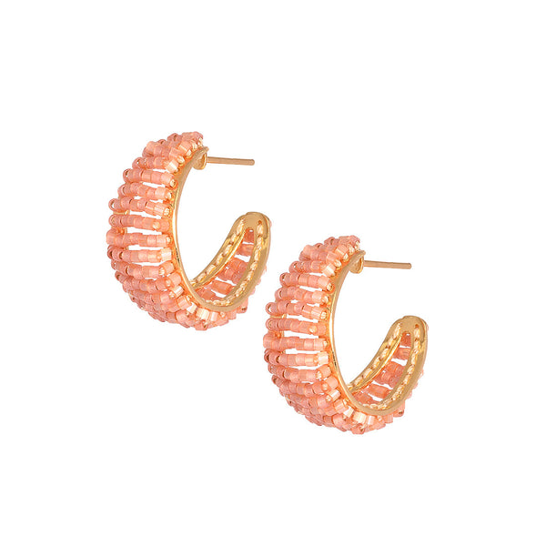 Pendientes de salmón pastel