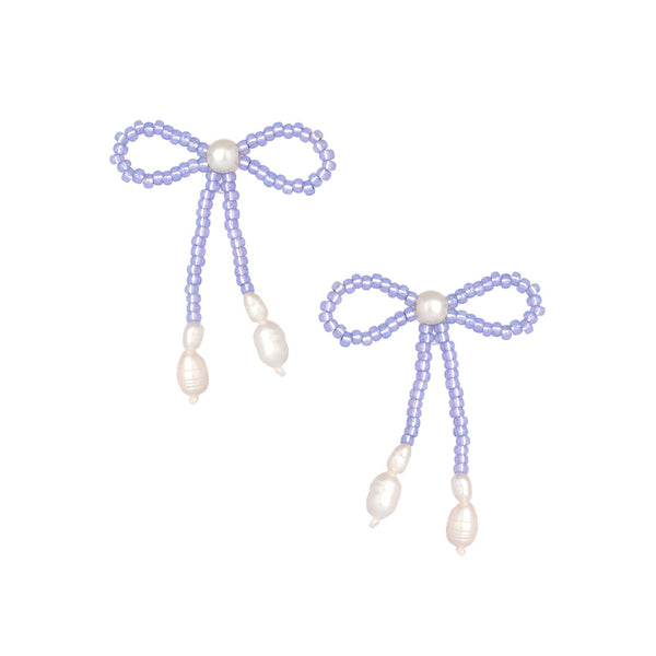 Pendientes Fita con cuentas lilas