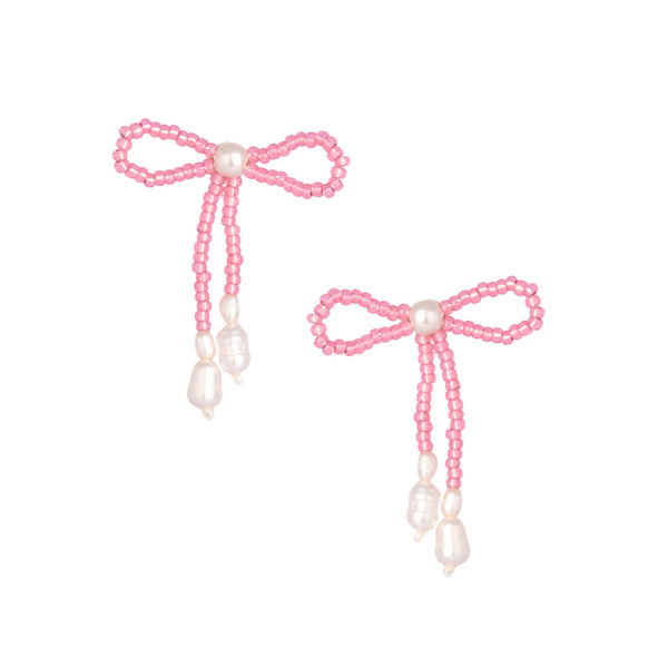 Fita pink beaded stud earrings