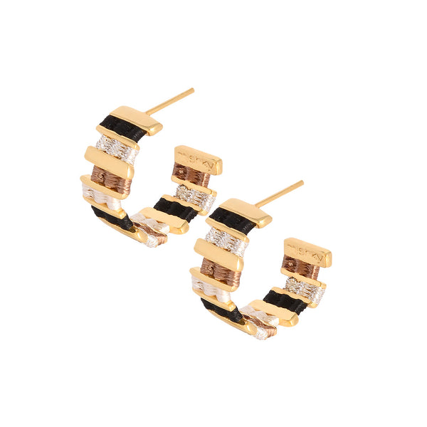Pendientes pequeños Tunez en blanco y negro