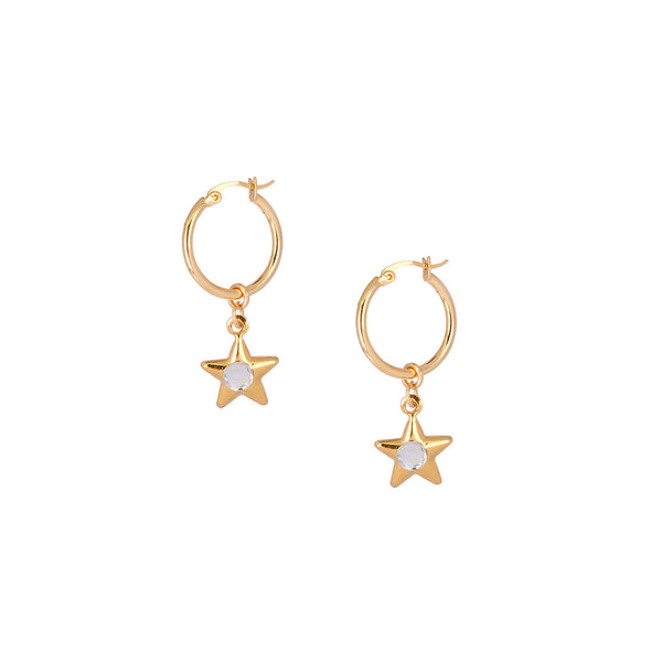 Pendientes de aro con estrella vaquera