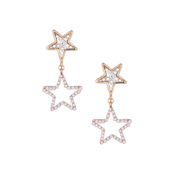 Pendientes de botón de estrellas brillantes
