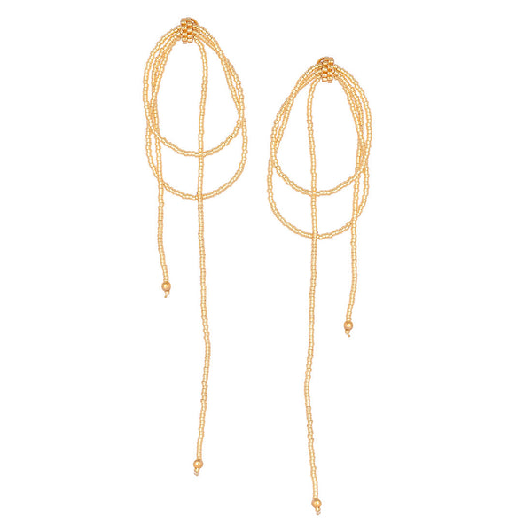 Cravatte gold beaded stud earrings