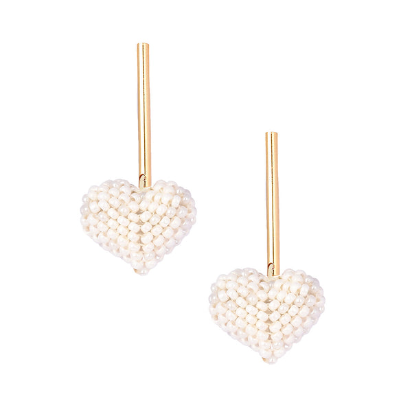 Black heart gold-plated Miyuki earrings