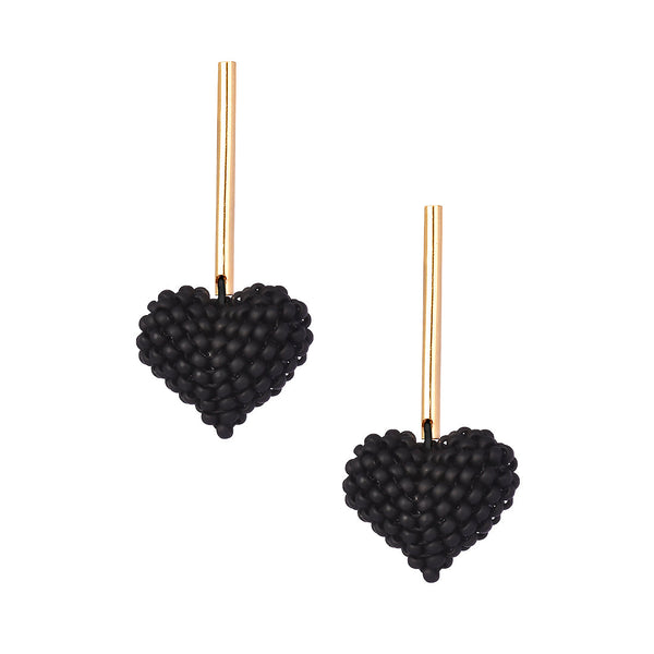 White heart gold-plated Miyuki earrings