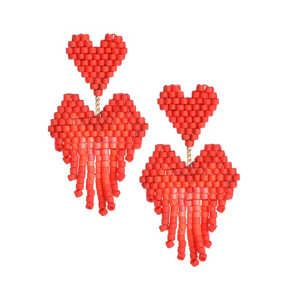 Pendientes rojos con flecos