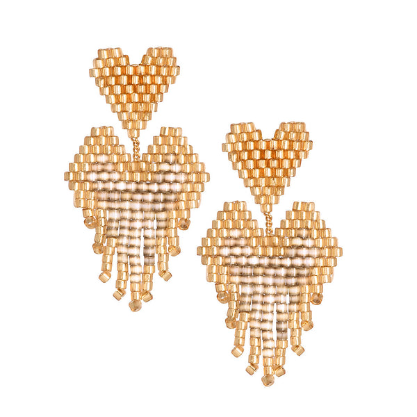 Pendientes de oro con flecos