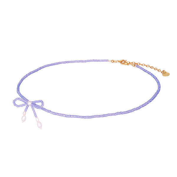 Collar de cuentas ajustable Fita color lila