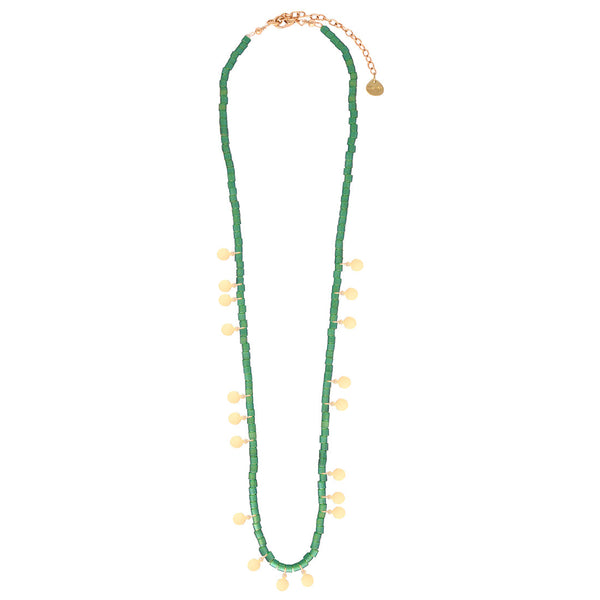 Collar pequeño verde con mini monedas