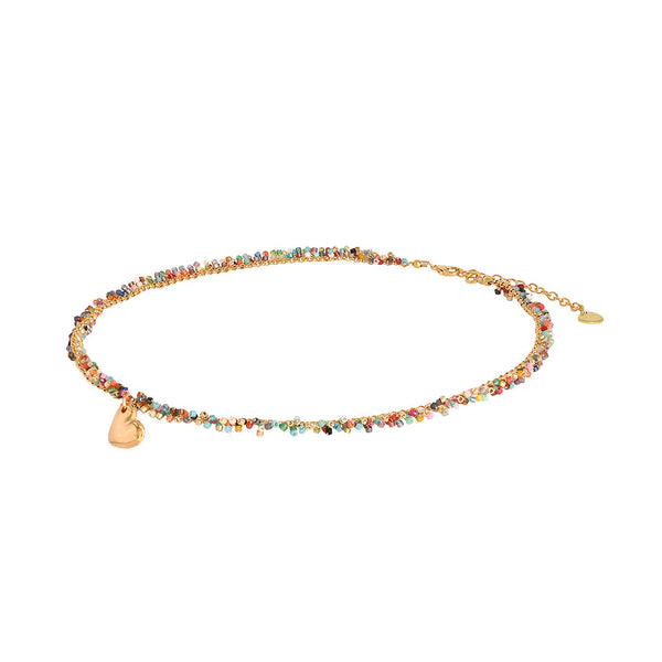 Collar multicolor con corazón fluido