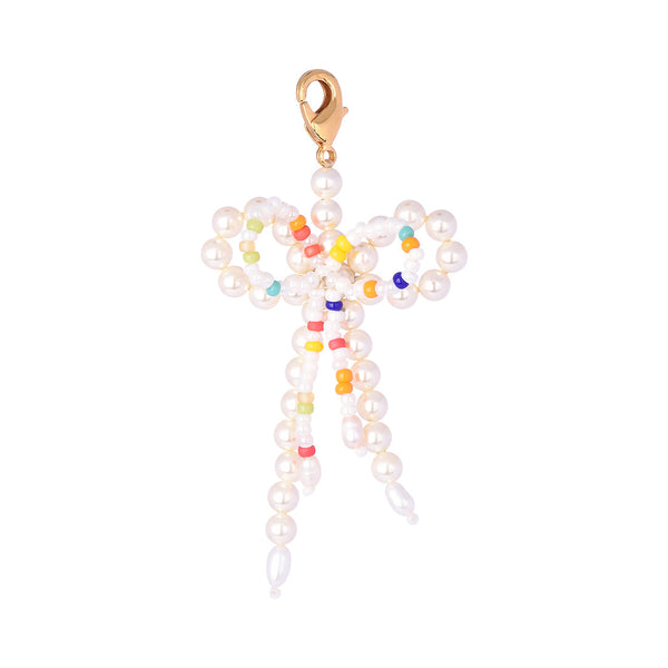 Multicolor bow Miyuki Swarovski shoe charm