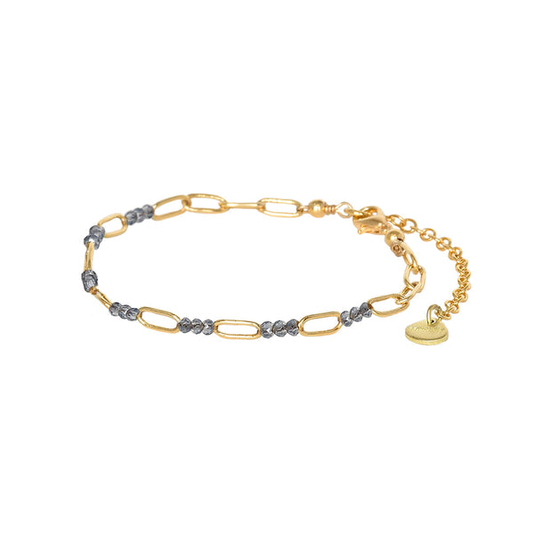 Linkys brass gold plated adjustable bracelet 11789