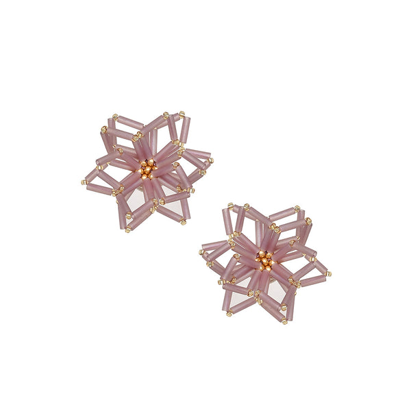 Bamboo Flower stud earrings L-11862