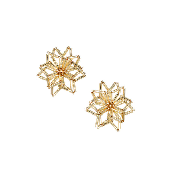 Bamboo Flower stud earrings L-11863